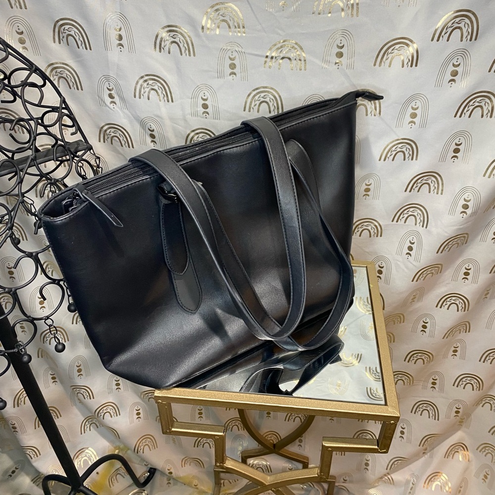 Timeless Black Leather Tote Bag